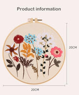 ELTONGUU Embroidery Kit for Beginners Adult, Flower Pattern Embroidery Kit for Beginners Include Embroidery Cloth Hoops Threads, Cross Stitch Kits for Craft Lover Hand Stitch