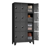 erosoei Metal Lockers for Employees, 12 Doors Metal Storage Locker with Card Slot and Ventilation Holes, Steel Employee lockers for Home Office School Gym Garage, Requires Installation erosoei