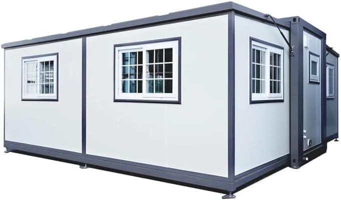 ABRUS Portable Tiny Home, Mobile Expandable Plastic Prefab House for Hotel, Booth, Office, Guard House, Shop, Villa, Warehouse 19X40 FEET - WoodArtSupply