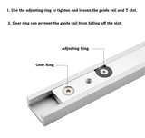 Precision Miter Gauge, Miter Gauge for Table Saw, with Miter Gauge Fence and Limit Stopper, 140° Angle Stops, Adjustable for Bandsaw Router Table, 250mm x 300mm WoodArtSupply