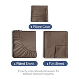 Twin Size 3 Piece Sheet Set - Comfy Breathable & Cooling Bed Sheets Set - Hotel Luxury Bedding for Women, Men, Kids, Teens, Boys & Girls - Deep Pockets, Ultra-Soft and Wrinkle Free - Oeko-Tex - Brown CGK Unlimited