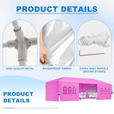 10x30ft Ez Pop up Canopy Tent with 8 sidewalls Easy Up Commercial Outdoor Canopy Wedding Party Tents for Parties All Season Wind & Waterproof Gazebo with Roller Bag (Pink, 10x30') AYJOIR