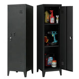 MIOCASA Metal Locker Storage Cabinet with 3 Shelves Industrial Lockable 1 Door File Cabinet for School, Home, Office, Garages MIOCASA