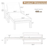THINK 30 Lounge Chair Outdoor, Acacia Wood Oversized Chaise Lounge Chair with 5 Positions, Patio Lounge Chair with Thick Cushions, Weather-Resistant for Pool, Deck, Poolside,Light Teak THINK 30