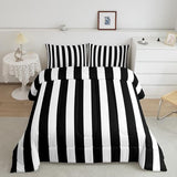 Erosebridal Black and White Striped Twin Comforter Set (Pink Reversible) | Striped Bedding Set Pink and Black Comforter Sets for Kids Teens Adults Cute Pinstripe Girls Bed Quilt Sets Erosebridal