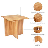 Mondeer 5-Piece Dining Table Set, Small Kitchen Table Set with 4 Stools Compact Space-Saving for Dining Room Kitchen Modern (Red Oak and Grey) Mondeer