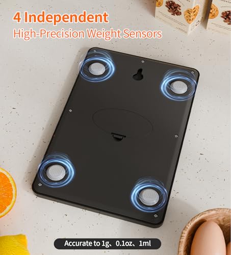 Food Scale -33lb Digital Kitchen Scale for Food Ounces Grams Rechargeable 305 Stainless Steel,Batteries and Type-C Charging | Perfect for Meal Prep, Cooking, and Baking, Black