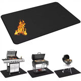Protebox 48 x 30 inch Under Grill Mats for Outdoor Grill, Double-Sided Fireproof Deck and Patio Protector Mat, BBQ Mat for Under BBQ, Waterproof Oil-Proof Grill Floor Pads Fire Pit Mat Fireplace Mat Protebox