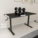 TGBHM Adjustable Height Desk, Manual Crank Standing Desk for Office, Compact White Computer Desk, 140Cm Ergonomic Workstation for Home and Office Usecm(Bianco-140Cm) TGBHM