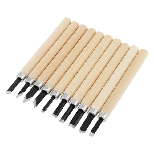 OriGlam 10pcs Professional Wood Carving Chisel Set, Carbon Steel Wood Carving Tools, Woodworking Chisels Wood Chisel Kits, Power Grip Carving Tools Great for Carving Woodworking Beginners & Kids OriGlam