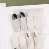 Household Essentials Over The Door 24 Packet Shoe Storage Organizer, Natural Canvas Household Essentials