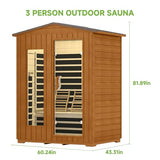 springspa Outdoor Infrared Sauna 3 Person for Home, 15amp Low EMF Far Infrared Spruce Wooden Sauna with Bluetooth,LCD Panel springspa