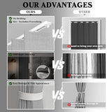 Jilron Accordian Door Curtain,Install Adhesive Track 100% Blackout Doorway Curtains,Suitable for Bedroom,Closet,Interior Room Divider,Gray 43" W×78" L,1 Piece Jilron