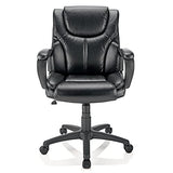 Brenton Studio® Mayhart Vinyl Mid-Back Chair, Black Brenton Studio