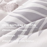 OAITE Duvet Cover Set,100% Cotton Comforter Cover with Leaf Pattern Duvet Cover Set,Soft Bedding Set Includes with 3 Piece (2 Pillow Shams,1 Duvet Cover) OAITE