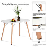 COZYCASA Dining Table Oval 47.2" Mid Century Modern White Kitchen Dinner Table Simple Table for Home Office Kitchen Living Room Bistro Cafe, Computer Writing Desk, White (Oval) COZYCASA
