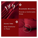 DOWNCOOL Twin Comforter Set -All Season Bedding Comforters Sets with 1 Pillow Case -2 Pieces Bed Set Down Alternative Comforter Set -Red/Black Twin Bedding Sets(64"x88") DOWNCOOL