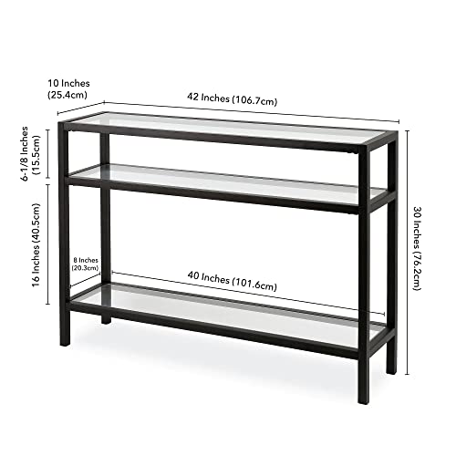 Henn&Hart 42" Wide Rectangular Console Table in Blackened Bronze, Entryway Table, Accent Table for Living Room, Hallway Henn&Hart