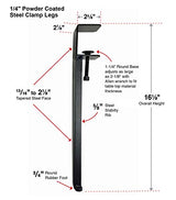 Shepherd Hardware 8130E 16" Adjustable Fit Table Clamp Legs, Black Shepherd Hardware