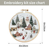 AZKRWFLM Christmas Village Embroidery Kit for Adults – DIY Winter Snow Scene Hand Embroidery Set with Pattern Manual, Holiday Decor Craft Kit for Beginners,