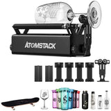 ATOMSTACK R3 Pro Rotary Roller, Auxiliary Engraving Module for Laser Engraver, 360 Degree Rotating Rollers for Laser Cutter, for Cup-shaped/Cylindrical/Oversized Objects (R3 Pro Rotary Roller) ATOMSTACK