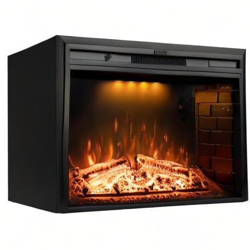 Dreamflame 36 inch Electric Fireplace, Wall Fireplace Electric with Remote Control, Realistic Log and Crackling Sound, Overheating Protection and Timer, 750/1500W Black Dreamflame