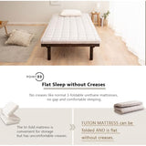 EMOOR Japanese Padded Futon Mattress Machi Twin Gray, Gusset Foldable Storable Elastic Bands Floor Sleeping Guest Bed Tatami Mat EMOOR
