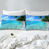 Erosebridal Ocean Duvet Cover Summer Beach Decor Hawaiian Vacation Style Bedding Set Palm Trees Tropical Nature Sea Theme Home Decor Comforter Cover Set, 1 Duvet Cover with 1 Pillow Case Twin Size Erosebridal
