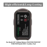 18V Battery and Charger Combo for Ryobi 18 Volt Cordless Tools Battery and P118B Charger, Cell9102 18V Battery Capacity Output 5.0Ah CELL9102