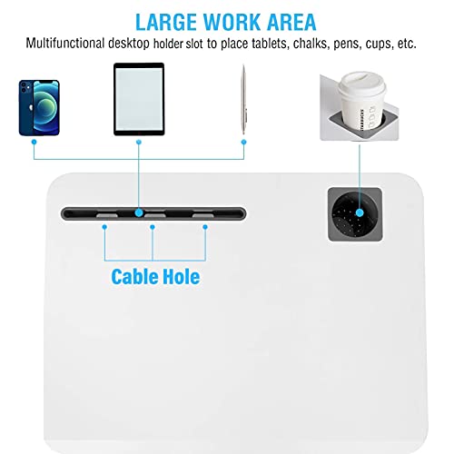 Lipo Mobile Sit Stand Desk - Height Adjustable Standing Laptop Desk Cart Rolling Couch Table on Wheels White Workstation with Gas Spring Riser for Home Office Classroom Lipo