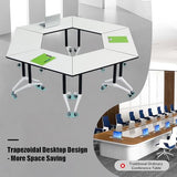 Modular Conference Table,Mobile Conference Room Training Room Tables with Wheels,Foldable Meeting Table Rolling Seminar Table for Office,Modern Flip Top Training Meeting Tables,Suitable 2-10 people(4) MSFDC