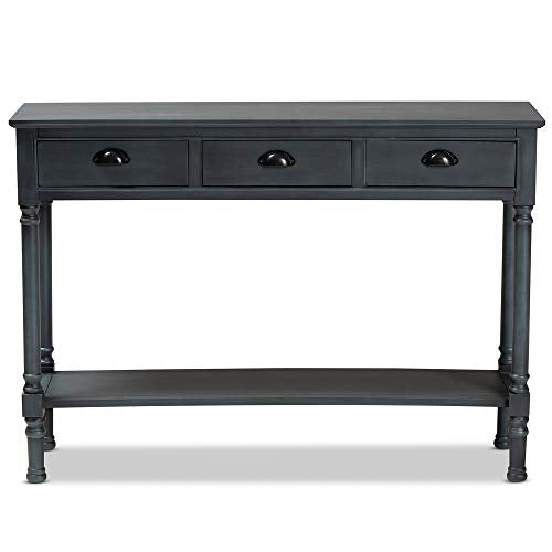 Baxton Studio Garvey French Provincial Grey Finished Wood 3-Drawer Entryway Console Table Baxton Studio