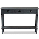 Baxton Studio Garvey French Provincial Grey Finished Wood 3-Drawer Entryway Console Table Baxton Studio