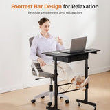 GTRACING Small Standing Desk Adjustable Height Small Computer Desk Mobile Portable Rolling Laptop Table with Wheels 32" Computer Workstation Sit Stand Desks Portable Standing Table Treadmill desks GTRACING