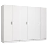 Madesa 6 Doors Storage Cabinet with Ample Shelves Space 94 Inch Utility Armoire Closet Entryway and Bedroom Organization Unit (White) Madesa