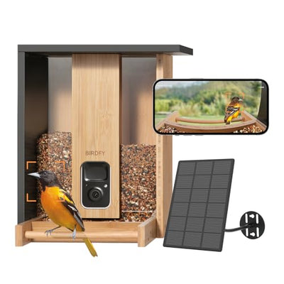 NETVUE Birdfy AI - Upgraded Smart Bird Feeder with Camera Solar Powered, Free AI Identify 6000+ Bird Species & Motion Detection, Eco-friendly &