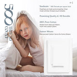 Mayfair Linen 100% Cotton Sheets Queen Size Bed Set - 500 Thread Count Sheets Queen Size 4 PC Set (White), Soft, Cooling, Hotel-Quality 16" Deep Pocket Cotton Bedsheet for Hot Sleepers Mayfair Linen