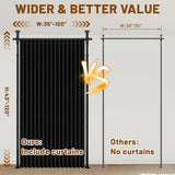 AJAZZ Room Divider Curtain (Black, W100 x L84 in, 1 Panel)+ Tension Curtain Rod No Drilling (H) 43-120×(W) 35-100 in, for Privacy/Soundproof Curtains, Heavy Duty Wall Separator AJAZZ