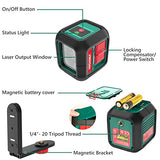 HYCHIKA Laser Level Self Leveling Green Cross Line Lasers Level Tool 50ft Measure Range for Indoor/Outdoor/Construction/DIY/Picture hanging, Battery HYCHIKA BETTER TOOLS FOR BETTER LIFE