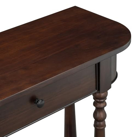 Amposei Small Curved Console Table 36-Inch Retro Farmhouse Wood Entry Sofa Table with Drawer & Storage Shelf for Living Room Hallway Entryway Furniture, Espresso Amposei