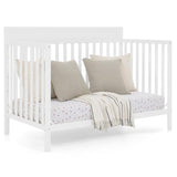 Delta Children Isabelle 6-in-1 Convertible Crib, Converts to Toddler Bed, Daybed, Sofa & Full Bed With/Without Footbaord, Fits Standard Crib Mattress, 3 Mattress Heights for Baby Nursery, Bianca White