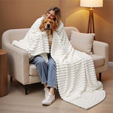 Bedsure GentleSoft King Size Blanket for Bed - Cozy Soft Blankets for Women, Cute Large Bedding Fleece Throws for Girls, Off White, 108x90 Inches Bedsure