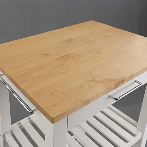 Casual Home Sunrise (Small) with Solid Harvest Hardwood Top Kitchen Island, 22.75"W, Natural&White American Trails