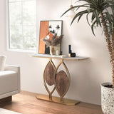 homary Console Table 39.4", Entryway Console Table with Sintered Stone Top, Modern Accent Table with Gold Metal Frame & Geometric Base for Entryway, Living Room & Hallway homary