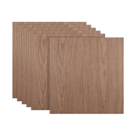 6Pcs 12 x 12 x 1/16 Inch Walnut Plywood Sheets Unfinished Plywood Sheet for Arts and Crafts, Painting, Pyrography, Wood Engraving, Wood Burning, Laser, Architectural Models ACXFOND