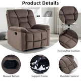 EBELLO Manual Recliner Chair for Adults with Soft Padded Headrest and Backrest, Overstuffed Single Recliner Sofa Chair for Living Room, Dark Brown