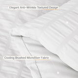 MUXHOMO 7 Pieces Queen Comforter Set, Seersucker Bed in a Bag Queen Size, All Season Luxury Bedding Set with Comforter, Flat Sheet, Fitted Sheet, Pillowcases & Shams, White MUXHOMO