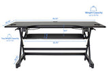 Rocelco 46" Large Height Adjustable Standing Desk Converter - Quick Sit Stand Up Triple Monitor Riser - Tall Gas Spring Assist Computer Workstation - Retractable Keyboard Tray - Black (R DADRB-46) Rocelco