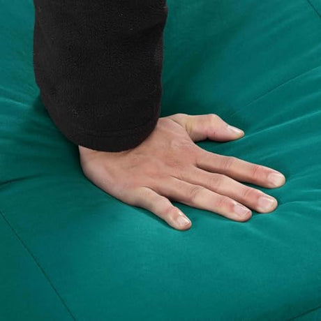 Aceinheu Convertible Futon Sofa Bed, Compact Adjustable Twin Sleeper Couch with Metal Frame & Polyester Upholstery, Perfect for Small Spaces, Office, Bedroom & Dorm (Velvet-Green) Aceinheu