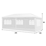 Tangkula 10x20 Ft Canopy Tent, Heavy Duty Party Tent with 4 Removable Sidewalls, Wind Ropes, Ground Stakes, Outdoor White Wedding Tents for Parties, Events, Backyard Tangkula